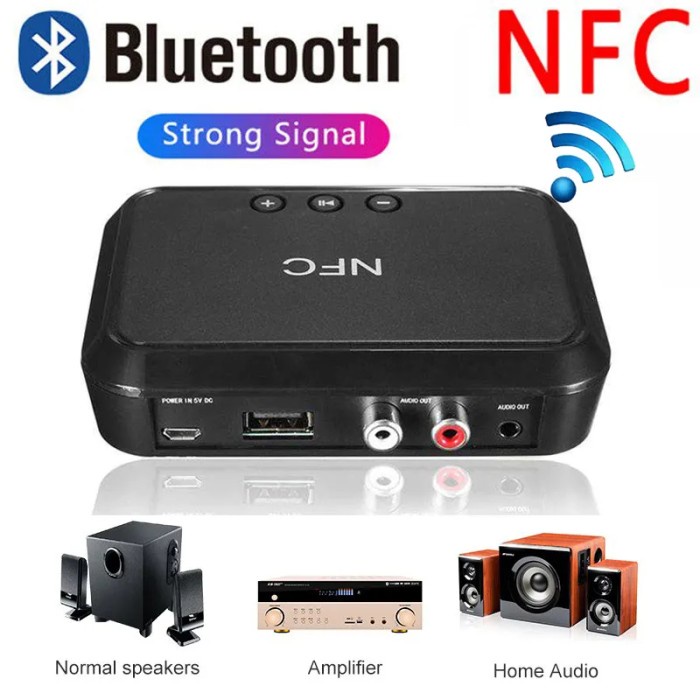 NFC Receiver Bluetooth Stereo Desktop Music USB Speaker Audio 5.0 AUX