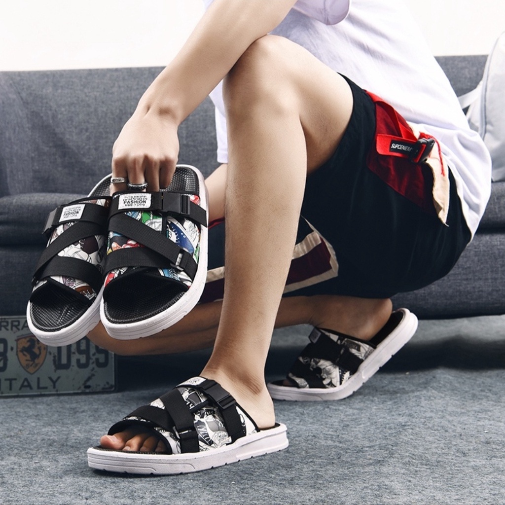 SEPATU SANDAL BEST SELLER TREND TERKINI /Sandal Pria Printing kartun / sandal Pria japan CHANCLAS / 