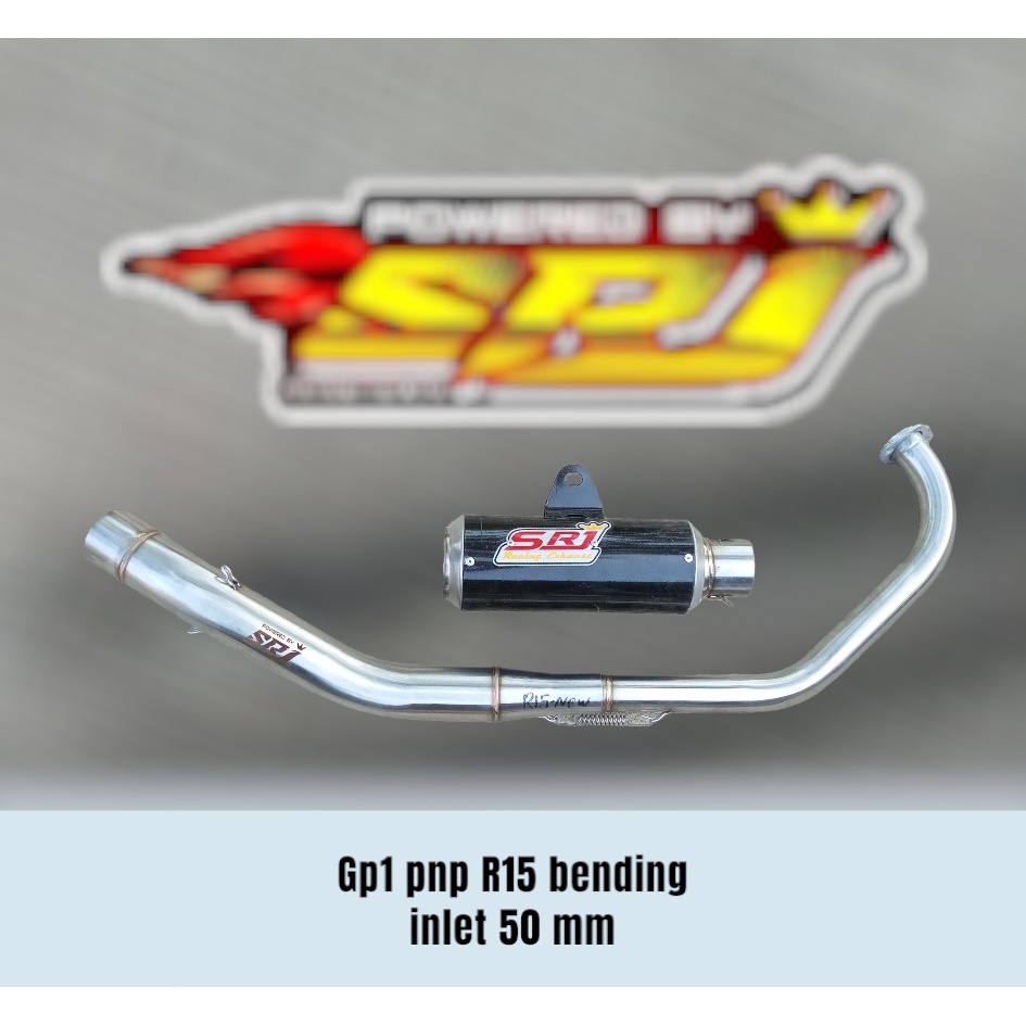 Knalpot racing srj original model gp1 20 cm inlet 50 mm black series sarangan separo setengah mx kin