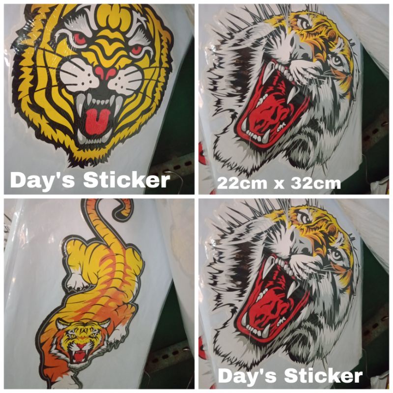 

Sticker Vinyl Macan Buat Di Dasboar Motor Matic/Kaca Mobil ukuran 22cmx32cm