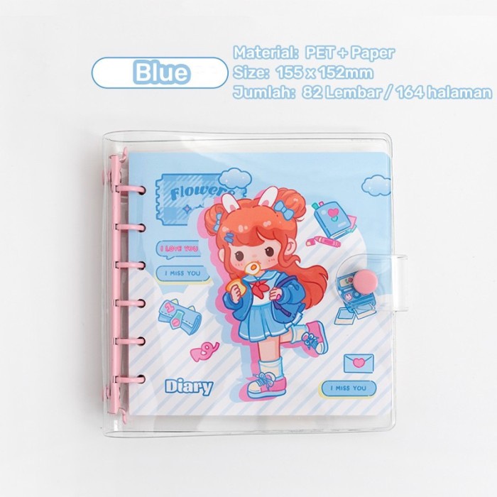 

Buku Binder TUTU Lucu Korea Spiral Notebook Catatan PVC Refill Isi Ula - TUTU Green