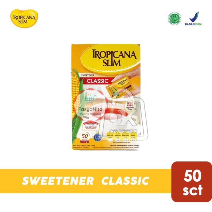 

Pemanis Tropicana Slim Sweetener Classic (50 Sachet) - FasyAnita Mart Denpasar