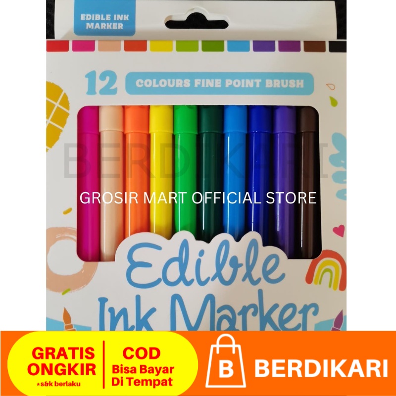 

Spidol Bento Spidol Dekorasi Kue 1 set isi 12 warna Edible Food Pen Edible Marker Dekorasi Bento Kue Baking Decoration