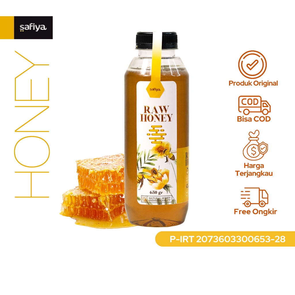 

(Bisa COD) Madu Murni 650 gr Raw Honey Madu Asli Authentic Safiya Food