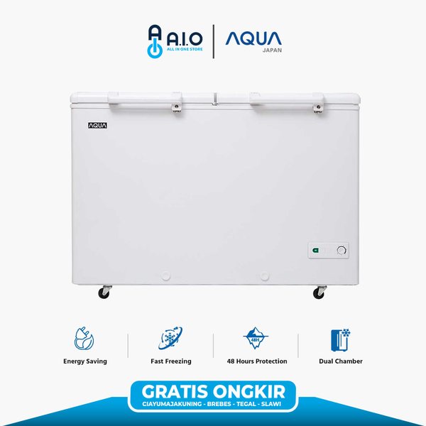 AQUA - CHEST FREEZER 2 PINTU - AQF 385DC PROMO GRATIS ONGKIR