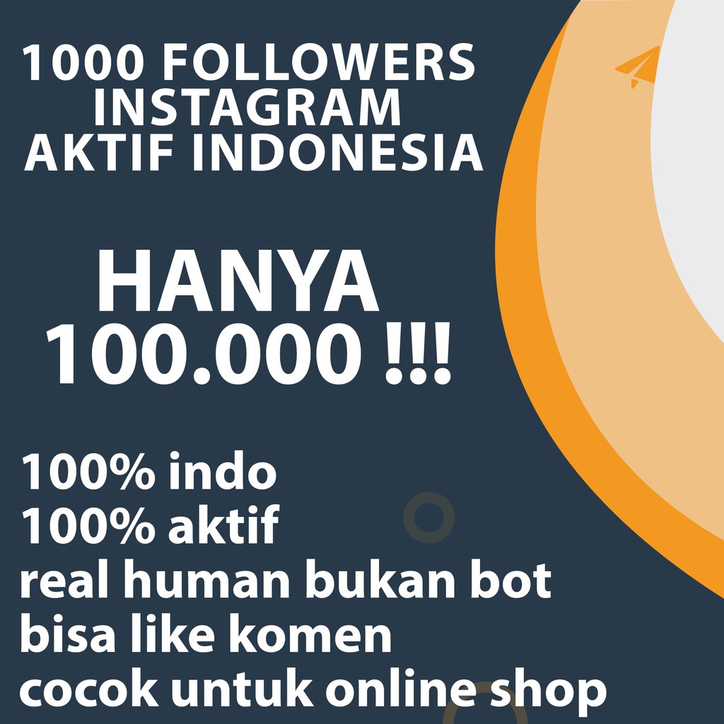 Akun IG Instagram Indonesia Aktif HighQuality 1000 Followers (MANUSIA,BUKAN BOT)