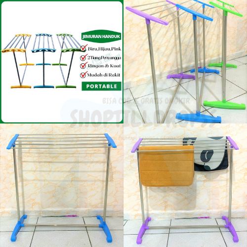 SUNNY PIPA 5 / JEMURAN HANDUK PORTABLE / TEMPAT JEMURAN HANDUK GANTUNGAN KAMAR MANDI / JEMURAN HANDU