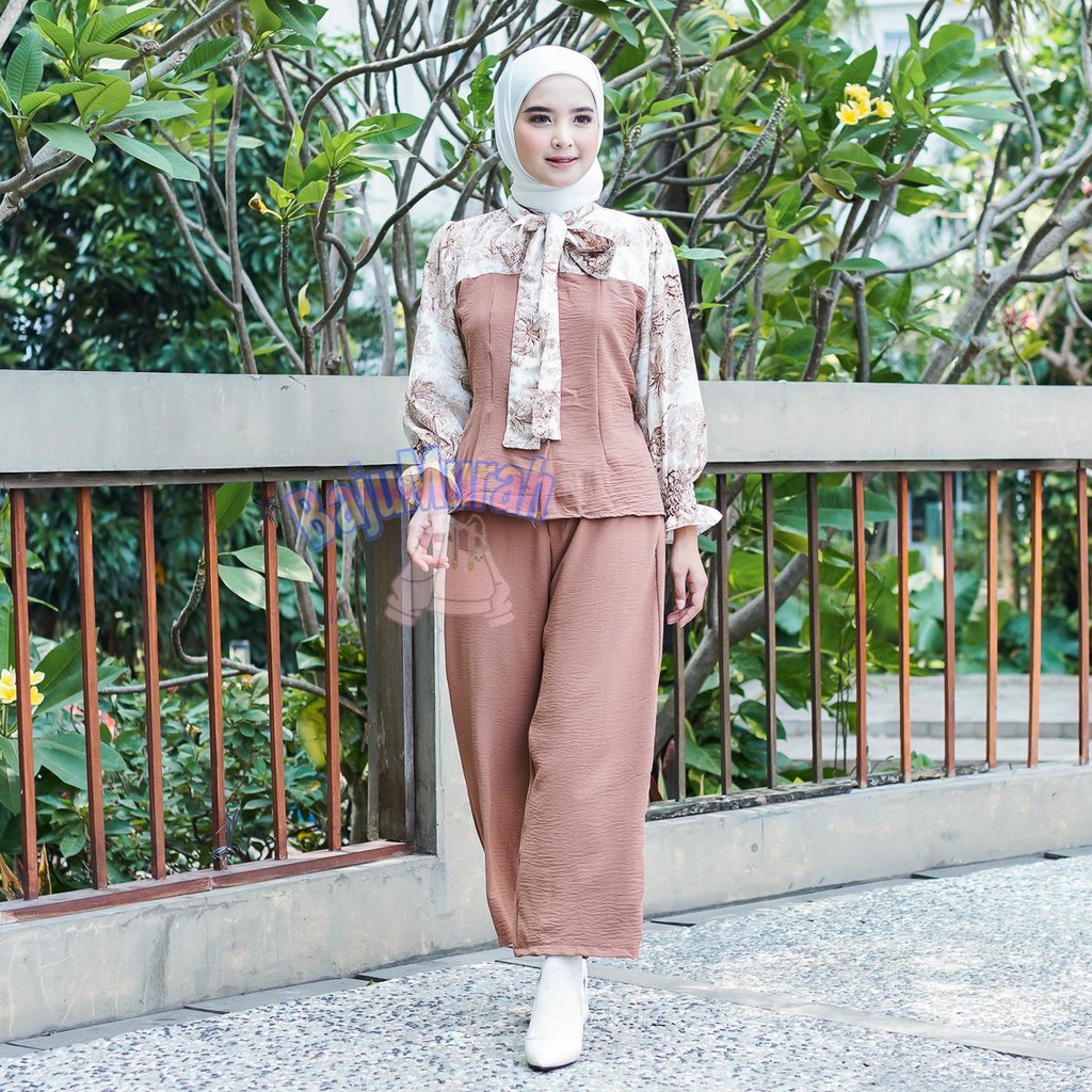 KNY - Setelan Wanita Fiona One Set Premium Airflow Crinkle Wanita