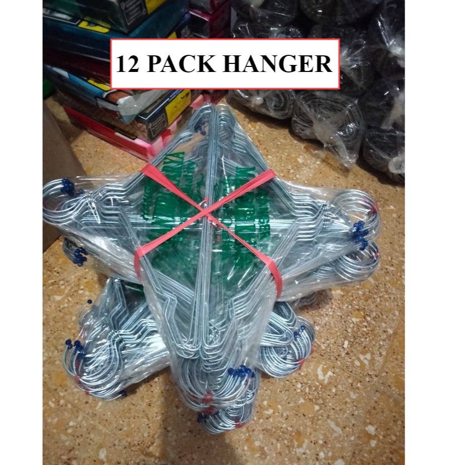 12 PACK HANGER gantungan baju hanger kawat besi stainless dewasa jumbo ORIGINAL