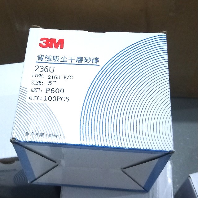 3M 216U Amplas 5" Hookit Tempel Velcro Gold Disc Grit 600 Bulat 5 inch