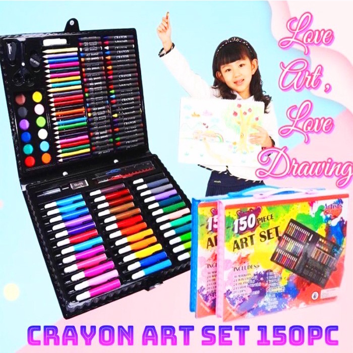 

Crayon Krayon Magic Art Set 150PCS Alat Menggambar Mewarnai Lukis Anak