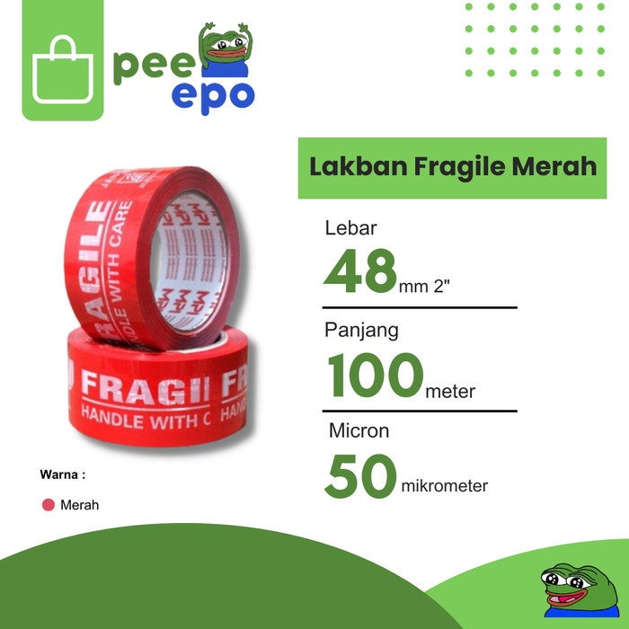 

Lakban Fragile Merah Handle With Care / Jangan DiBanting 100 Meter MPI