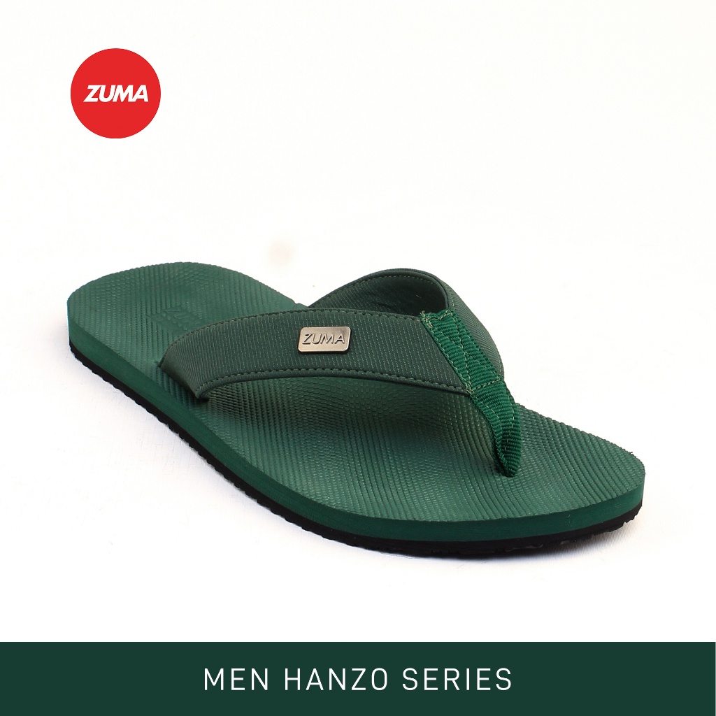 Zuma Men Hanzo 3 Army, Sandal Jepit Pria Karet Polos, Hijau