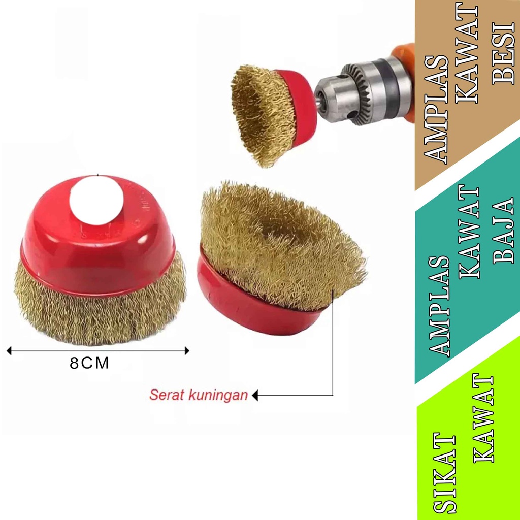 Amplas Kawat Baja - Sikat Kawat Gerinda - Amplas Besi Kawat