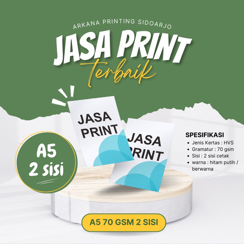 

Print Berwarna HVS A5 70 gsm 2 sisi