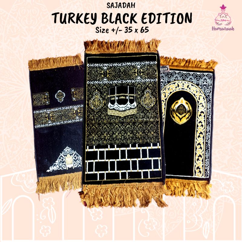 Sajadah turki kecil / Mini / Anak / muka hitam motif