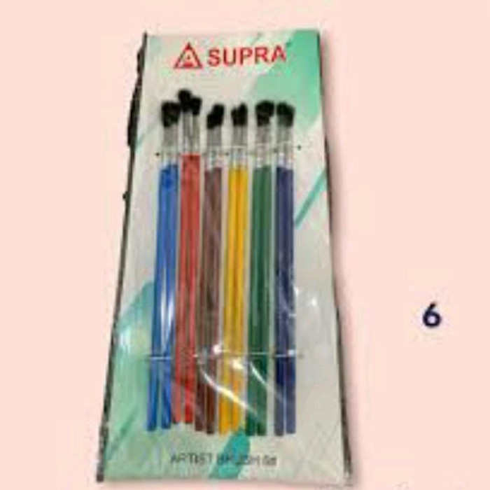 

KUAS LUKIS CAT AIR WARNA WARNI SUPRA UKURAN 6" INCH ARTIST BRUSH