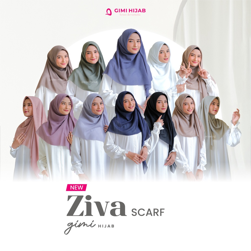 Gimi Hijab Ziva Scarf Premium Batch 1 - Scarf Premium Wanita Muslim Muslimah Hijab Segi Empat Basic Polos Terbaru Bahan Arabian Voile Warna Premium Kerudung Elegan Cantik Mewah Syari Kualitas Butik Best Seller-3