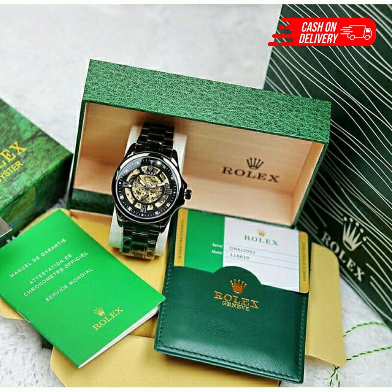 (COD) (COD) Rolex Autometic Original Woterproof/Automatic Jam Tangan Pria Komplit