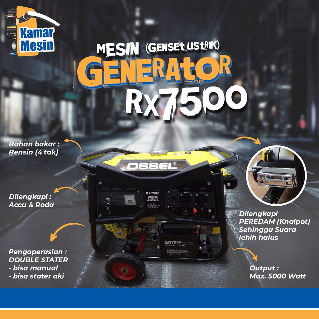 Generator 5000 Watt Ossel Genset 5000 watt Ossel Genset Ossel 5000 Watt Generator 5000 watt Ossel