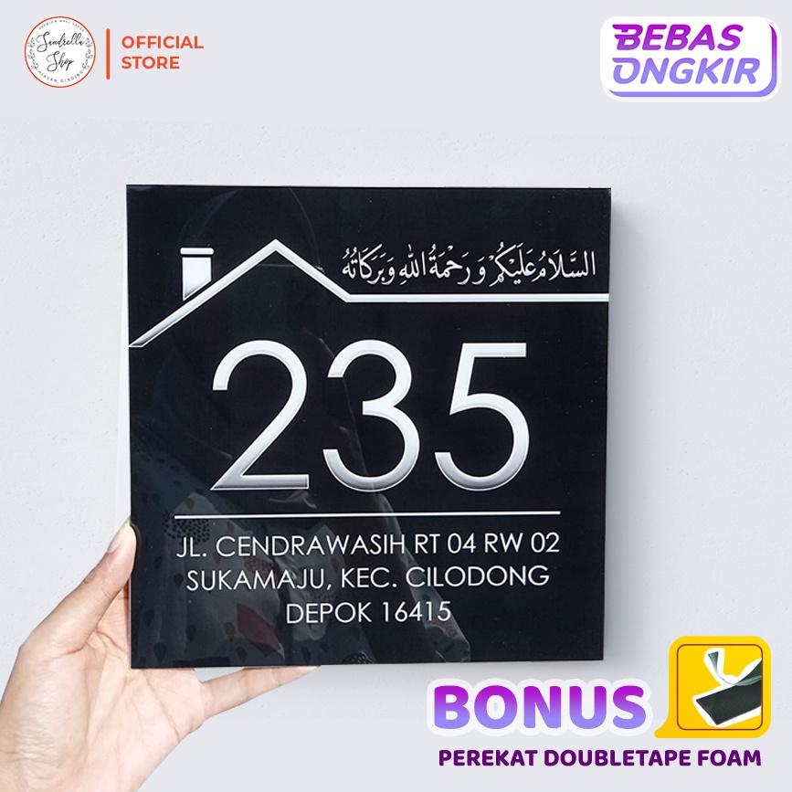 

Custom Nomor Rumah Akrilik Papan Alamat Nomer Rumah Acrylic MNR62 20x20