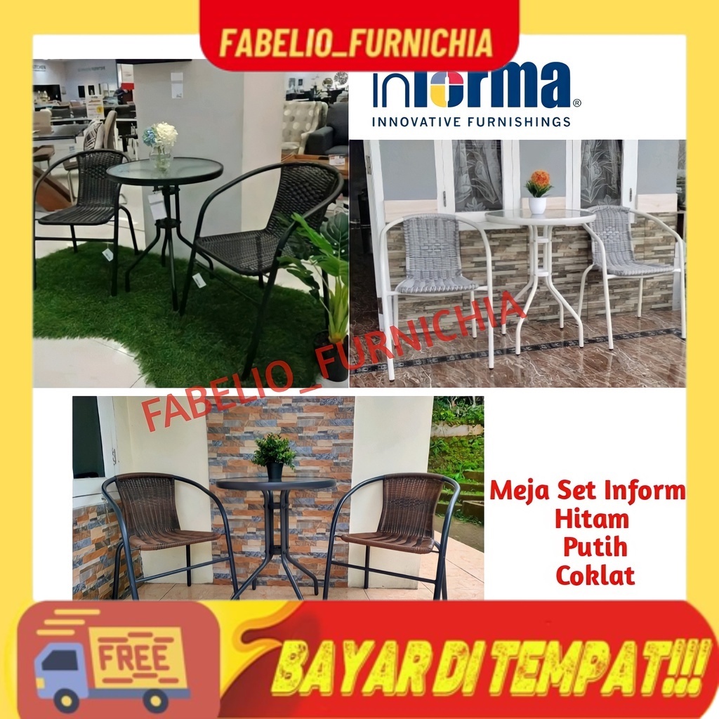 MEJA KURSI TERAS YOLORADO BY INFORMA / Set Meja Teras / set meja teras outdoor/ YOROLADO SET