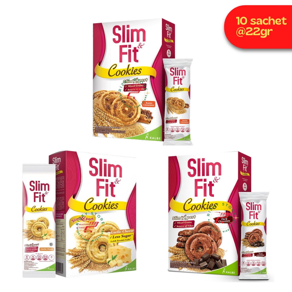 

SLIM & FIT COOKIES 1 BOX Isi 10 Sachet @ 22 Gram CAMILAN DIET SEHAT/Diet Rendah Kalori @RIZKYGROSIR#