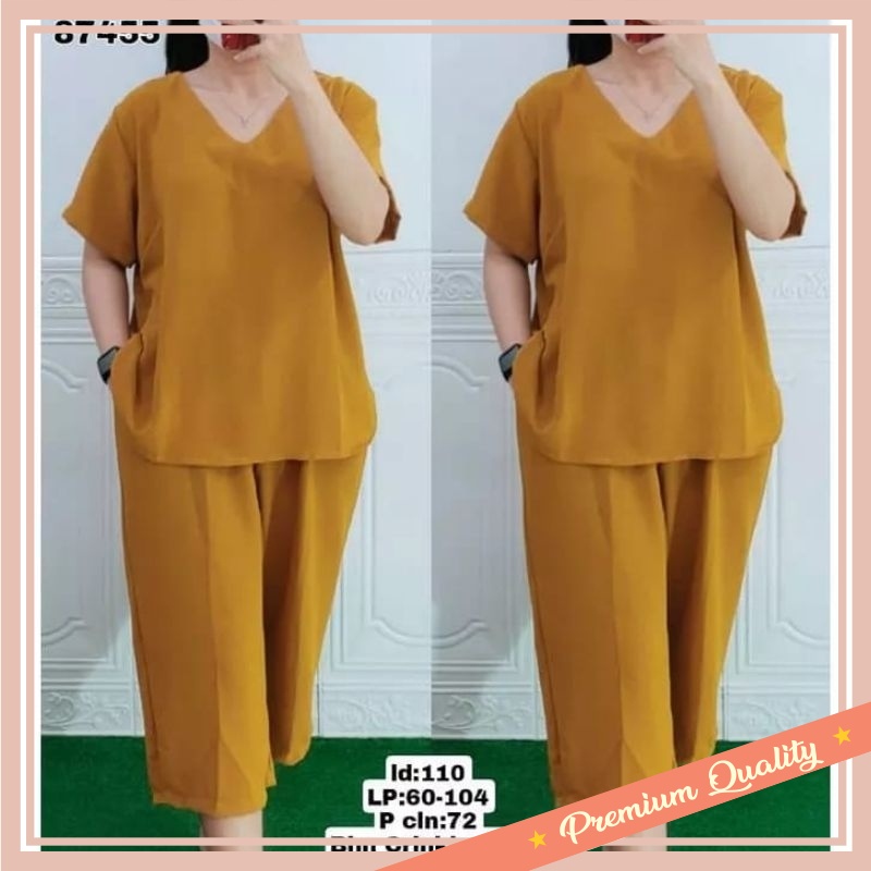 Set Wanita Murah - SETCEL ANDIN PENDEK CRINKLE PREMIUM KEKINIAN