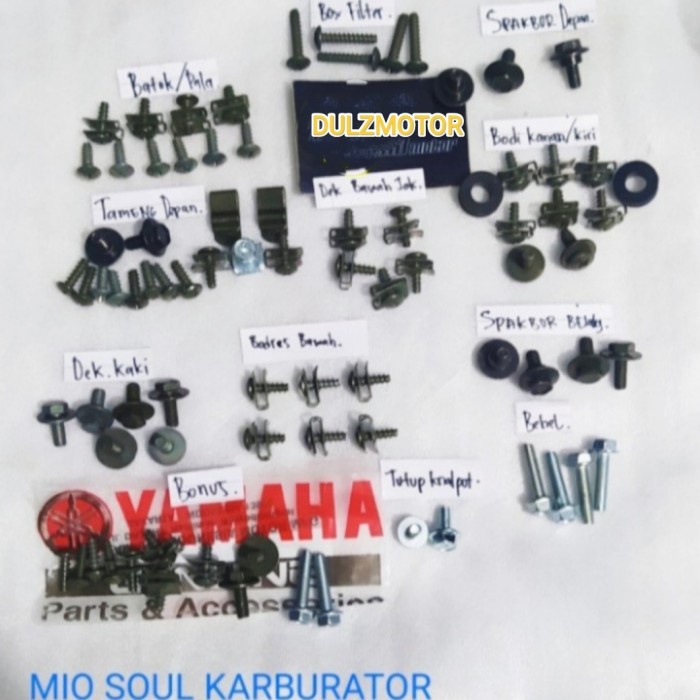Baud Fullset Body Bodi Mio Soul Lama Baut motor lengkap