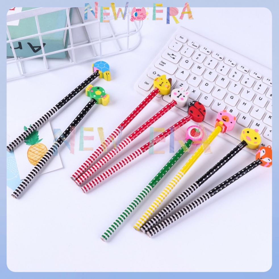 

NewEra Pensil Karakter + Penghapus Pensil Lucu Pensil Pencil Dengan Penghapus Muka Karakter Ada penghapus Pensil Pensil Fancy Souvernir