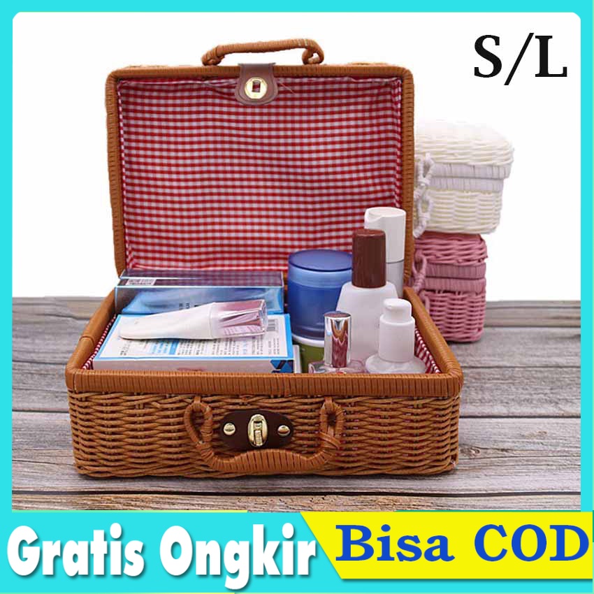 Storage Box Rotan / Box Penyimpanan Rotan Serbaguna / Kotak Penyimpanan Rotan ​/ Kotak Hampers Rotan