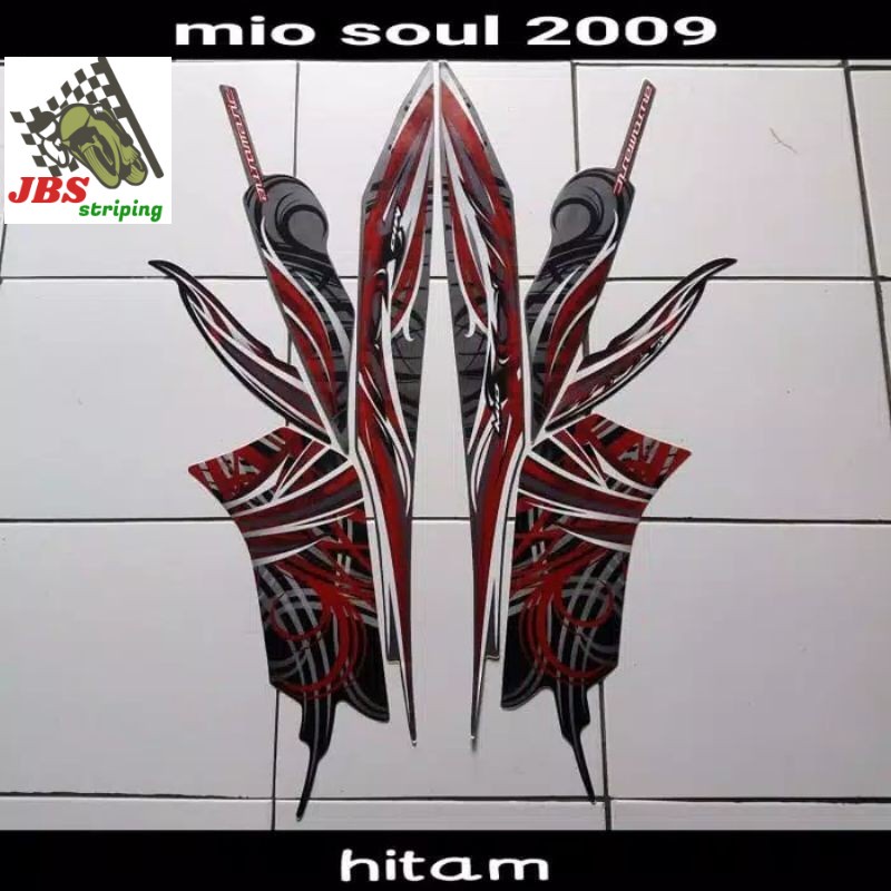 striping mio soul stiker  yamaha mio soul karbu lama thn 2009 full hitam