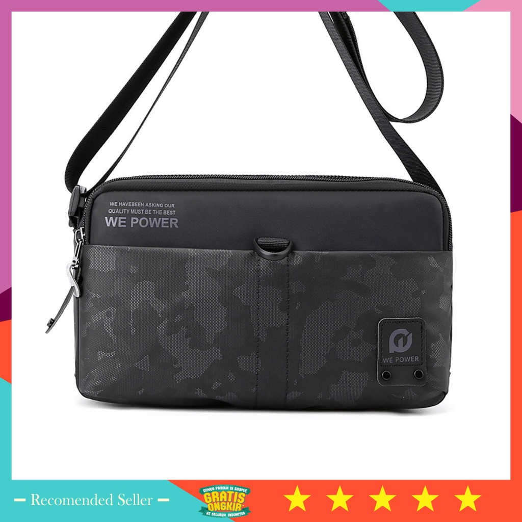 Selempang Murah Bahan Kuat Awet Premium Branded - WEPOWER 1782 Tas Selempang Pria Kecil Mini Sling B