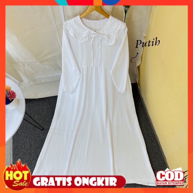 KAIN ADEM HALUS TEBAL / GAMIS CRINKLE WANITA RESLETING ZIPPER GAMIS JUMBO LD 130 BIG SIZE BASIC POLO