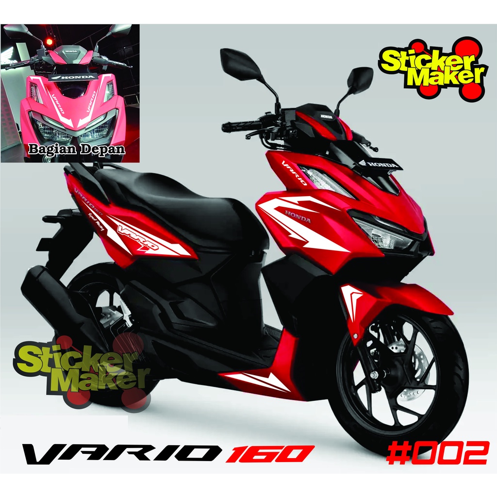 COD sticker cutting  variasi body honda vario 160 sticker cutting vario new 2022 merah #002