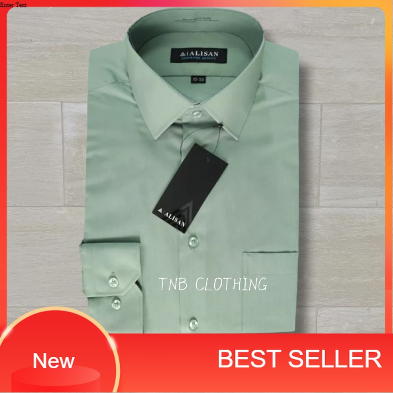 kemaja pria lengan panjang warna sage alisan | kemeja pria lengan panjang alisan | kemeja alisan/ sp