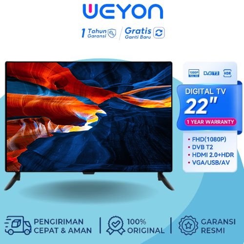 HARGA SALE TV DIGITAL LED 22 inch Lengkap Port Input USB HDMI VGA AV dan Support Siaran Digital TV I