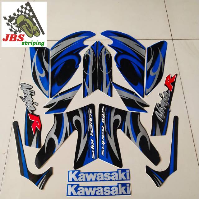 striping ninja r stiker kawasaki ninja r 2012 biru lis body sticker ninja r