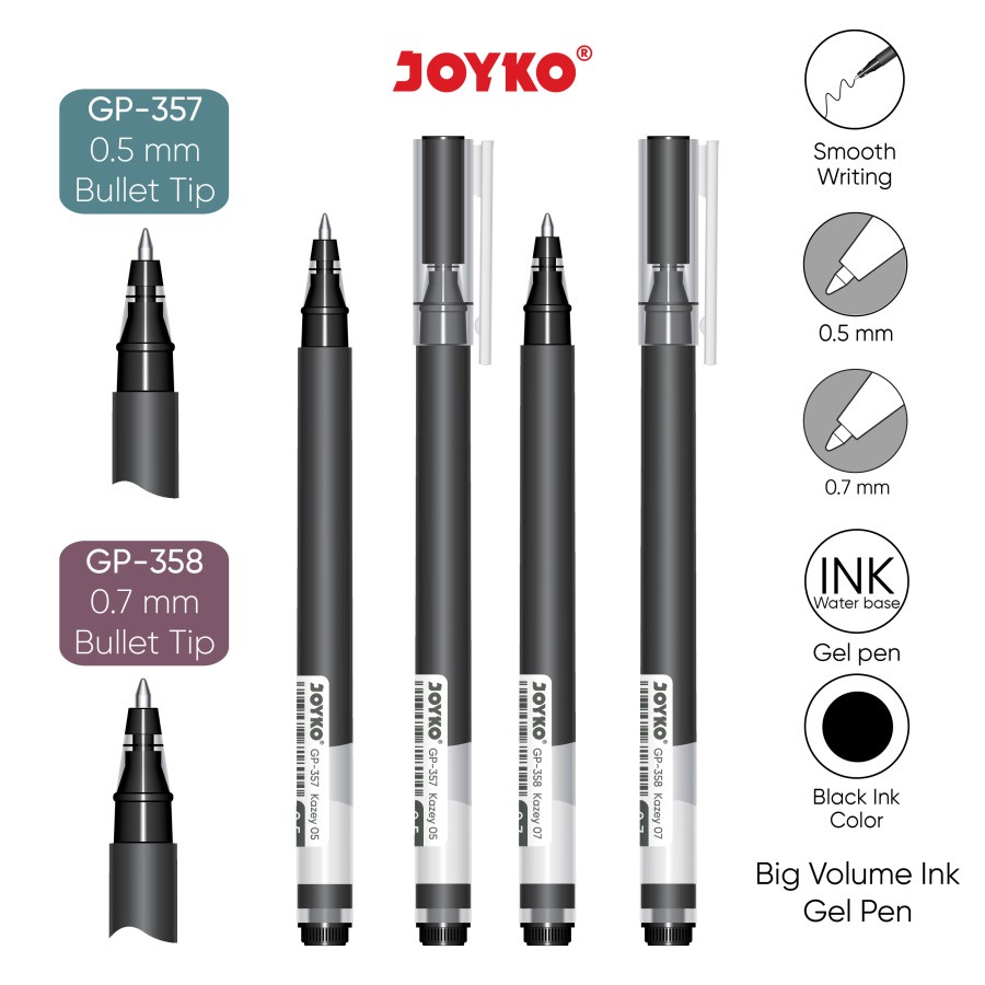 

Gel Pen Pena Jel Joyko GP-357~358 Kazey (Satuan)