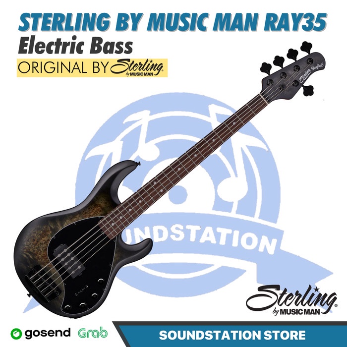 Sterling by Musicman RAY 35 Poplar Burl Electric Bass - Bass Elektrik
