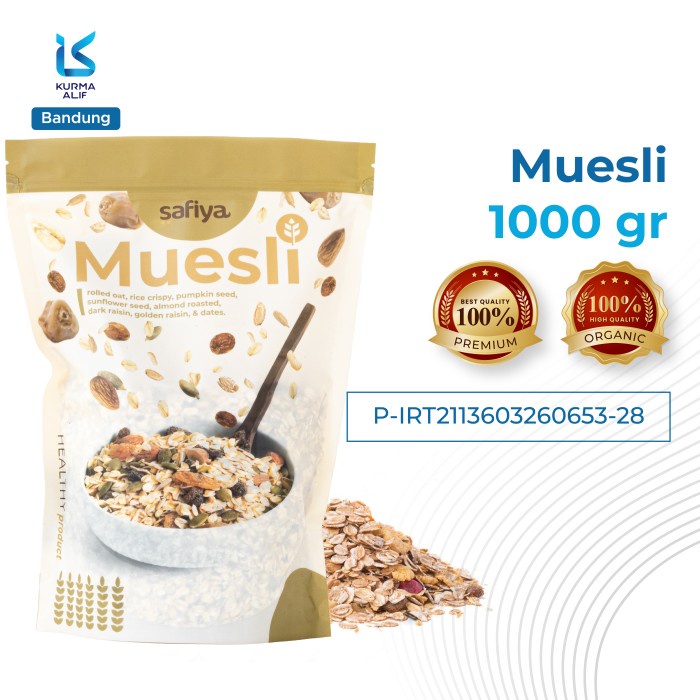 

Muesli Kemasan 1 Kg Safiya | Sereal Sarapan
