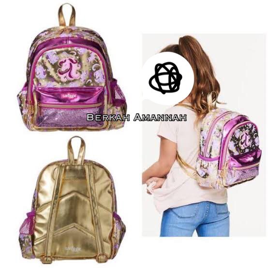Smiggle Teeny Tiny Gold Backpack Unicorn/tas paud smiggle ori - unicorn SD