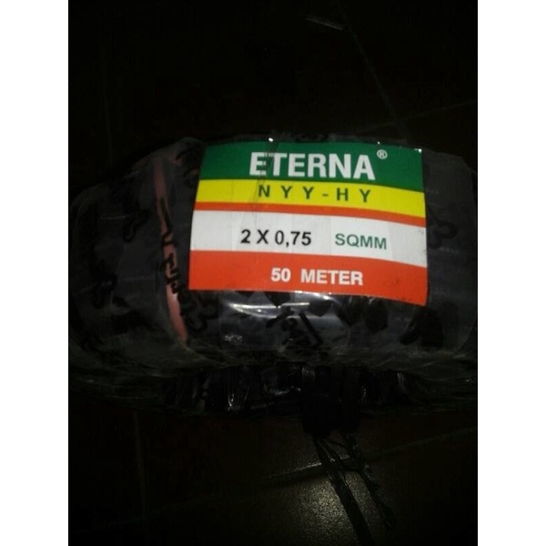 kabel ETERNA NYY HYO 2X0.75 - kabel serabut hitam ETERNA NYYHO