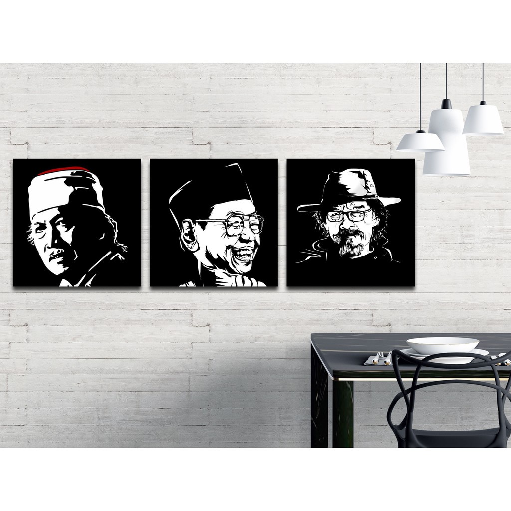 20X30cm HIASAN DINDING TOKOH KAMAR DEKORASI RUMAH WALL DECOR PAJANGAN GUS DUR SUJIWO TEJO CAK NUN
