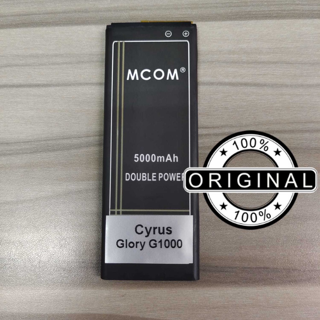 Battery Batere Batre Baterai Double Power Mcom Cyrus Glory G1000 Kapasitas 5000 Mah
