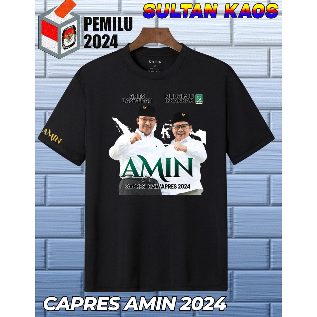 -Amin Anies-Muhaimin Sultankaos89 Baju Anies Presiden Pemilu 2024/Baju Muhaimin PKB/Kaos Simpatisan 