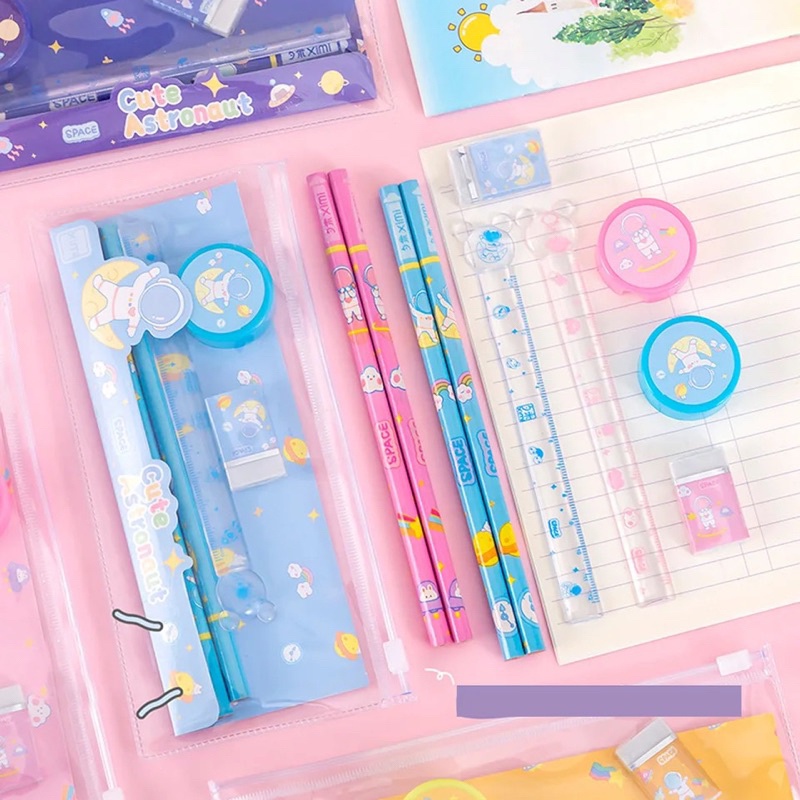 

Alat tulis stationary set 5in1 pensil karakter souvenir pesta ulang tahun