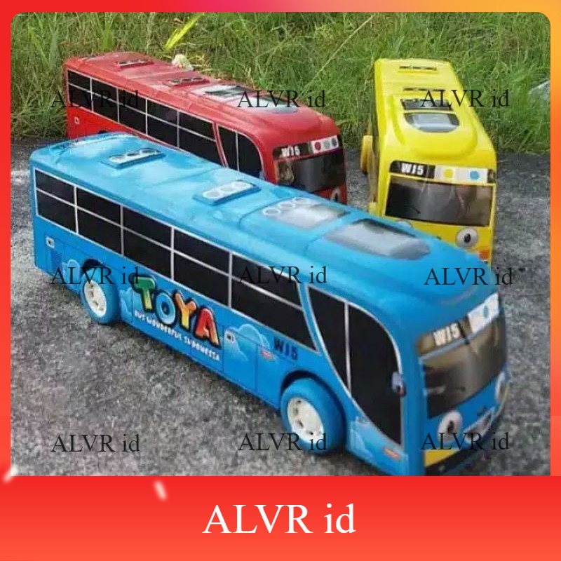 ALVR id (SERBA MURAH) COD MAINAN EDUKASI ANAK Mainan Anak Mobil Pullback Bus Tayo Toya Panjang 19cm/