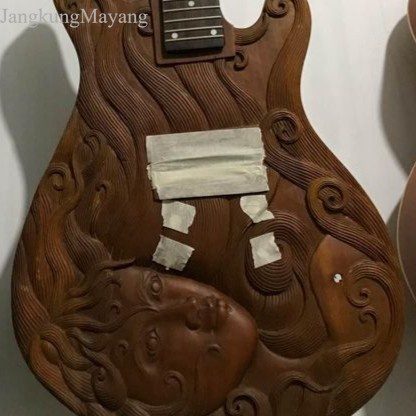 

body gitar ukir custom mahoni super bhn MENTAHAN TNP KLENGKAPAN fnx044 termurah