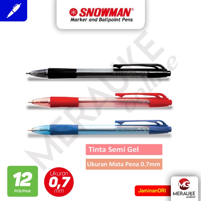

RK Ballpoint Snowman V-5 0.7 H/M/B 12 Pcs